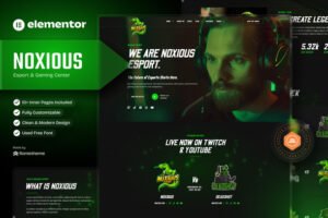 Noxious – eSports & Gaming Elementor Template Kit