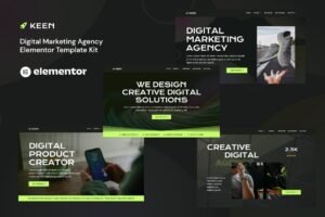 Keen – Dark Digital Marketing Agency Elementor Pro Template Kit